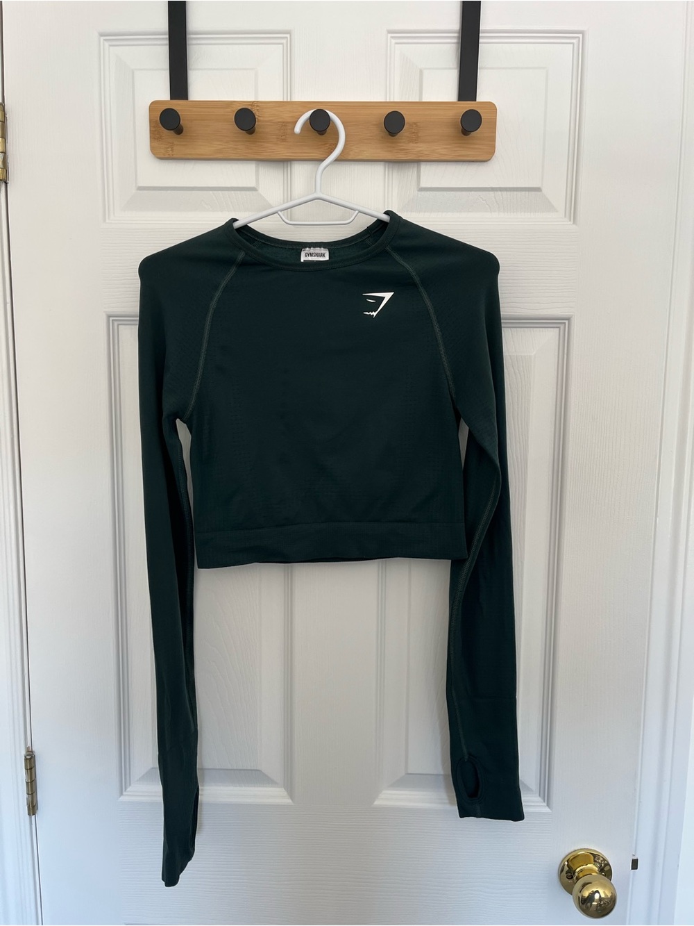 Gymshark Woodland Green Marl Forest Green Vital Crop Top Longsleeve